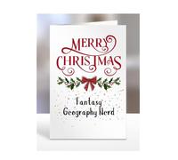 Merry Christmas Fantasy Geography Nerd, Card for Men, Women, Presents for Christmas, Female, Male, Him, Her, Greeting cards, A5-264a_152