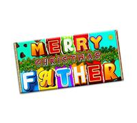 Merry Christmas Father Chocolate Bar Gift Wrapper Gift Present For lover husband wife boyfriend girlfriend friend mate relative (#1408) (without chocolate bar)