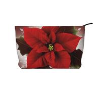 Merry Christmas Flower Prints Corduroy Makeup Bag for Women Girls, Spacious Travel Cosmetic Organiser for Make-up, Toiletries & Essentials