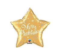 Merry Christmas Foil Balloon - Gold (Junior Size)
