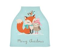 Merry Christmas Fox Owl Stretchy Baby Car Seat Cover,Canopy Nursing Covers,Soft Breathable Windproof Scarf Changepad for Winter Infant Breastfeeding Boys