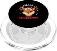 Merry Christmas Fox with Santa Hat & Lights | Cute Holiday PopSockets PopGrip for MagSafe