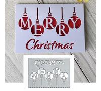 Merry Christmas Frame Ball Greeting Card Metal Die Cuts,Snowflake Flower Leaf Cutting Dies Cut Stencils DIY Scrapbooking Decorative Embossing Paper Scrapbooking Card Making