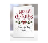 Merry Christmas Freestyle Rap Nerd, Card for Men, Women, Presents for Christmas, Female, Male, Him, Her, Greeting cards, A5-264a_169