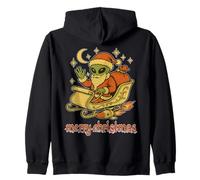 Merry Christmas from Alien Santa and his Cosmic Sleigh Ride Zip Hoodie