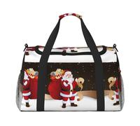 Merry Christmas Full Print Travel Duffle Bag with Adjustable Shoulder Strap,Large Capacity Twill Polyester Crossbody Bag for Gym,Weekend Trips Outdoor Activities