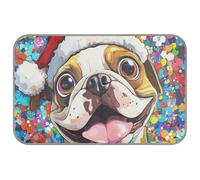 Merry Christmas Funny Brown Bulldog Summer cooling mats for large dogs Self Cooling mat for outdoor cats for cats indoor unique mantas frías para perros M