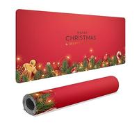 Merry Christmas Gaming Mouse Pad Christmas Decoration Large Mouse Pad for Desk Christmas Ornaments Decoration, 35.4 x 15.7 in Mouse Pad for Home Office Gaming Christmas Decor