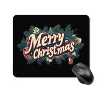 Merry Christmas Gaming Mouse Pad with Rubber Base