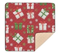 Merry Christmas Gifts Pattern Red Soft Padded Baby Play Mat for Indoor Outdoor Comfortable Padded Play Mat for Babies Infants Toddlers, 50'' x 50''