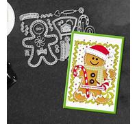 Merry Christmas Gingerbread Greeting Card Metal Die Cuts,Snowflake Flower Leaf Cutting Dies Cut Stencils DIY Scrapbooking Decorative Embossing Paper Scrapbooking Card Making