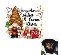 Merry Christmas Gingerbread Man Snata Iron On Transfers for T-Shirts Rub on Transfers Stickers Vinyl Ready to Press Stickers Iron on Decals for T-Shirts Clothing Hoodie DIY Crafts