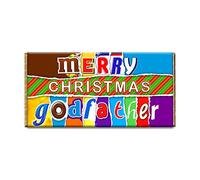 Merry Christmas God father Novelty Chocolate Bar Wrapper Gift Present for Xmas #463 (without chocolate bar)