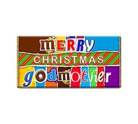 Merry Christmas God Mother Novelty Chocolate Bar Wrapper Gift Present for Xmas #462 (with chocolate bar)