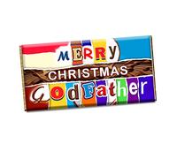 Merry Christmas Godfather Xmas Chocolate Bar Wrapper Novelty Gift Present For Dad Daddy Step Dad Grandad CH-463 (with chocolate bar)