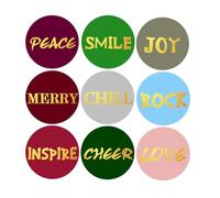 Merry Christmas Gold Foil Stickers Gift Labels 2" Holiday Envelope Seals,Inspirational Positive Word Labels