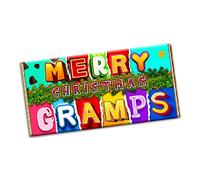Merry Christmas Gramps Chocolate Bar Gift Wrapper Gift Present For lover husband wife boyfriend girlfriend friend mate relative (#1417) (with chocolate bar)