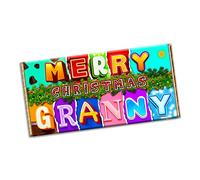 Merry Christmas Granny Chocolate Bar Gift Wrapper Gift Present For lover husband wife boyfriend girlfriend friend mate relative (#1430) (with chocolate bar)