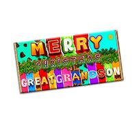 Merry Christmas Great grand Son Chocolate Bar Gift Wrapper Gift Present For lover husband wife boyfriend girlfriend friend mate relative (#1471) (with chocolate bar)