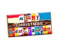Merry Christmas Great Grand Son Xmas Chocolate Bar Wrapper Novelty Gift Present CH-471 (with chocolate bar)