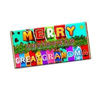 Merry Christmas Great grandma Chocolate Bar Gift Wrapper Gift Present For lover husband wife boyfriend girlfriend friend mate relative (#1470) (without chocolate bar)