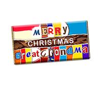 Merry Christmas Great Grandma Xmas Chocolate Bar Wrapper Novelty Gift Present For Nanno Grand Mother Nimi Granna CH-470 (without chocolate bar)