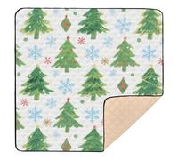 Merry Christmas Green Christmas Tree Large Sturdy Baby Care Play mat for Floor One-Piece Foldable Padded Baby Mat for Babies Infants Toddlers, 50'' x 50''tapete de gimnasio para