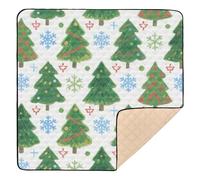Merry Christmas Green Christmas Tree Soft Foam Baby Play mat Foldable for Floor Cozy Breathable Foldable Infant Play Mat for Babies Infants Toddlers, 50'' x 50''