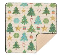 Merry Christmas Green Christmas Tree Soft Thick Baby Play mat Activity Gym for Indoor Outdoor Water Resistant Foldable Baby Play Tummy Time Mat for Baby Toddler Infant, 50'' x 50''alfombra de