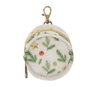 Merry Christmas Green Holly Baby Pacifier Holder with Zipper and Clip Coin Purse Change Holder, Neutral Baby Items