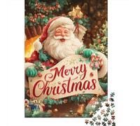 Merry Christmas Greeting Card Jigsaw Puzzles Puzzles for Adults Kids. 1000 Piece Whimsical Challenge Toy Educational Game Home Decoration for Adults& Kids Age 14 Years Up 52x38cm/1000pcs
