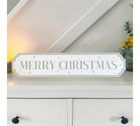 Merry Christmas Grey and White Acrylic Road Sign - Festive Holiday Wall Decoration for Home, Office & Seasonal Decor