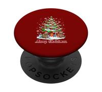 Merry Christmas Group Santa Sea Lions On Tree Colorful PopSockets Adhesive PopGrip