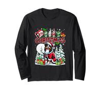 Merry Christmas Hands Sign Language Australian Shepherd Long Sleeve T-Shirt