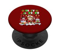 Merry Christmas Hands Sign Language Santa Scottish Fold PopSockets Adhesive PopGrip