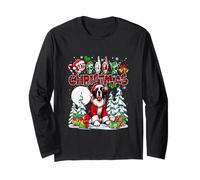Merry Christmas Hands Sign Language Santa St. Bernard Owner Long Sleeve T-Shirt