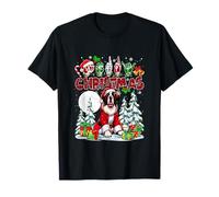 Merry Christmas Hands Sign Language Santa St. Bernard Owner T-Shirt