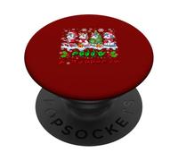 Merry Christmas Hands Sign Language Three Santa Unicorns PopSockets Adhesive PopGrip