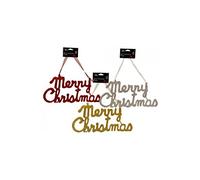 Merry Christmas Hanging Sign In Gold, Red Or Silver - Xmas Decoration Range