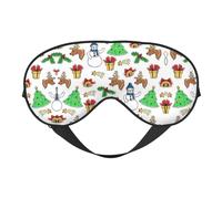 Merry Christmas Happy (2) Printing Versatile Rest Helper, Soft Sleep Eye Mask Double-Sided for Yoga,Camping,Soft Sleep Eye Mask