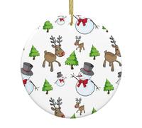 Merry Christmas Happy Christmas Ceramic Ornaments For Women, Xmas Trees Decorations - Hanging Ornaments