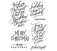 Merry Christmas Happy Holiday Friendly Phrases Pretty Patterns Silicone Clear Stamps for Clear Stamps for Card Making Decoration and DIY Scrapbooking Embossing Album Decor Handmade Craft
