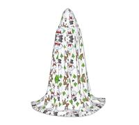 Merry Christmas Happy Hooded Cape For Teenagers, Unisex Cloak Robe Hooded Halloween Costume Satin Witches Vampire Cloak Fancy Dress Up Children