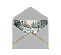 Merry Christmas Happy Luxury Pearl Paper Greeting Card With Gold Border, Blank Inside, With Envelope - Birthday, Wedding, Christmas, Valentine
