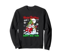 Merry Christmas Happy New Year Snowman Santa Drinking Wine Sweatshirt