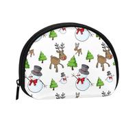 Merry Christmas Happy Print Portable Mini Storage Bag Shell Shaped Wallet Small Coin Wallet Shell Storage Bag