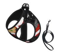 Merry Christmas Happy Print Reflective No Choke Pet Vest Harness,Adjustable Soft Padded Dog Harness With Easy Control Handle