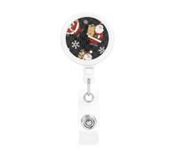 Merry Christmas Happy Print Retractable Badge Holder, Cute Nursing Badge Reel, Badge Clip Id Card Holders