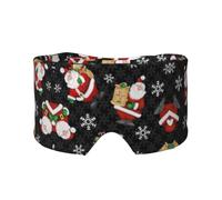 Merry Christmas Happy Print Sleep Eye and Ear Muffs for Sleeping with Adjustable Strap for Travel Nap Shift Work Office