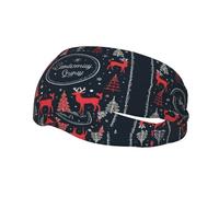 Merry Christmas Happy Print Sports Headband for Women Men Sweatband Headbands,for Running Yoga Gym Workout Cycling